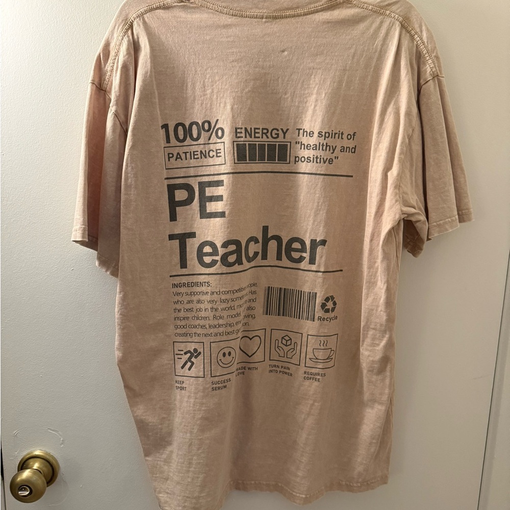 ‼️FLASH SALE‼️ PE TEACHER Graphic Beige T-Shirt